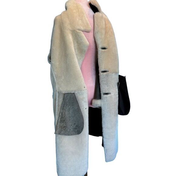 Made in Turkey Peruvian Connection Mid-Length 100% Shearling Coat Jacket Brown L - Picture 11 of 15